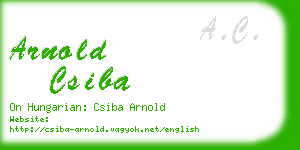 arnold csiba business card